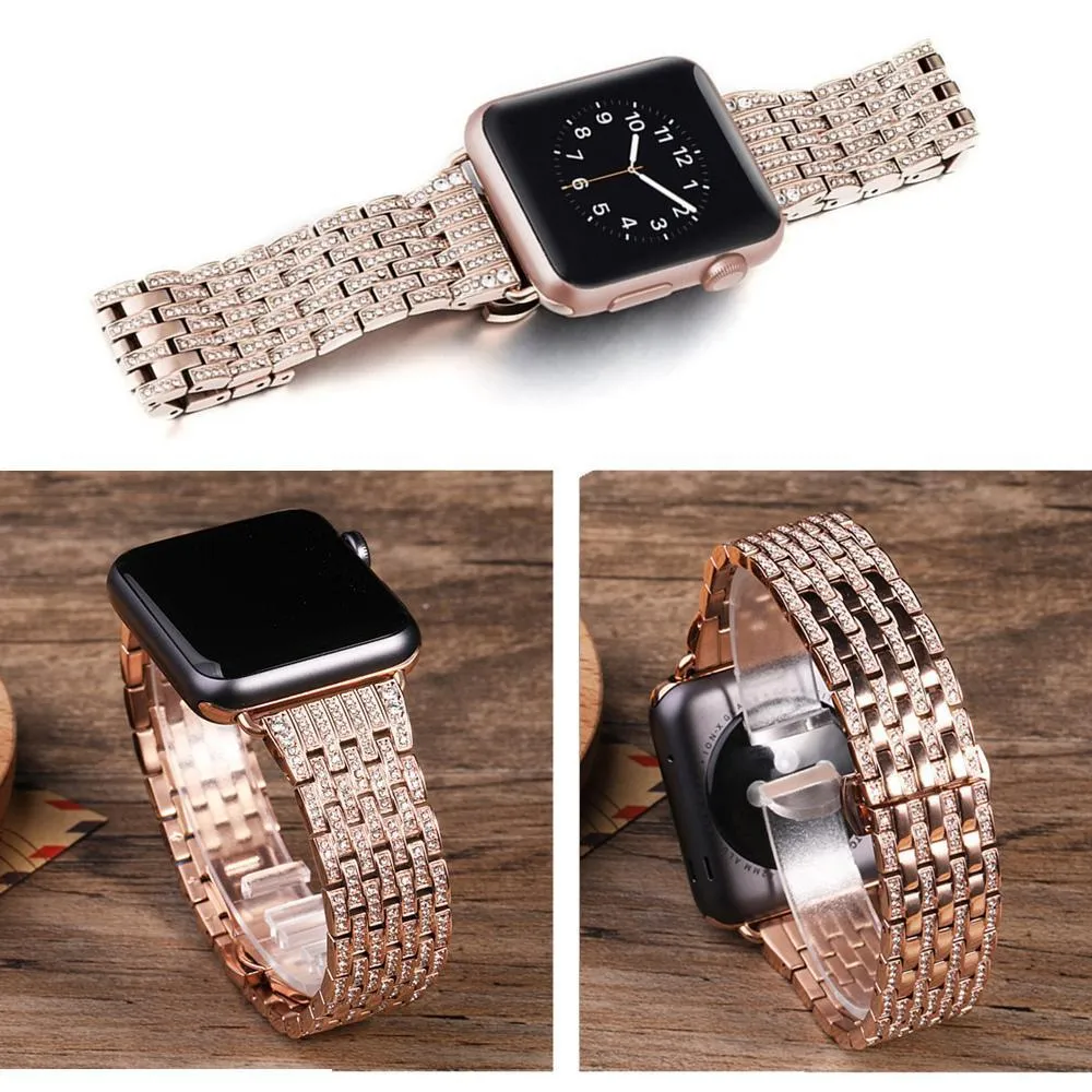 Apple Watchband Women Pave Sparkle Bling Bracelet Watchband Series 7 6