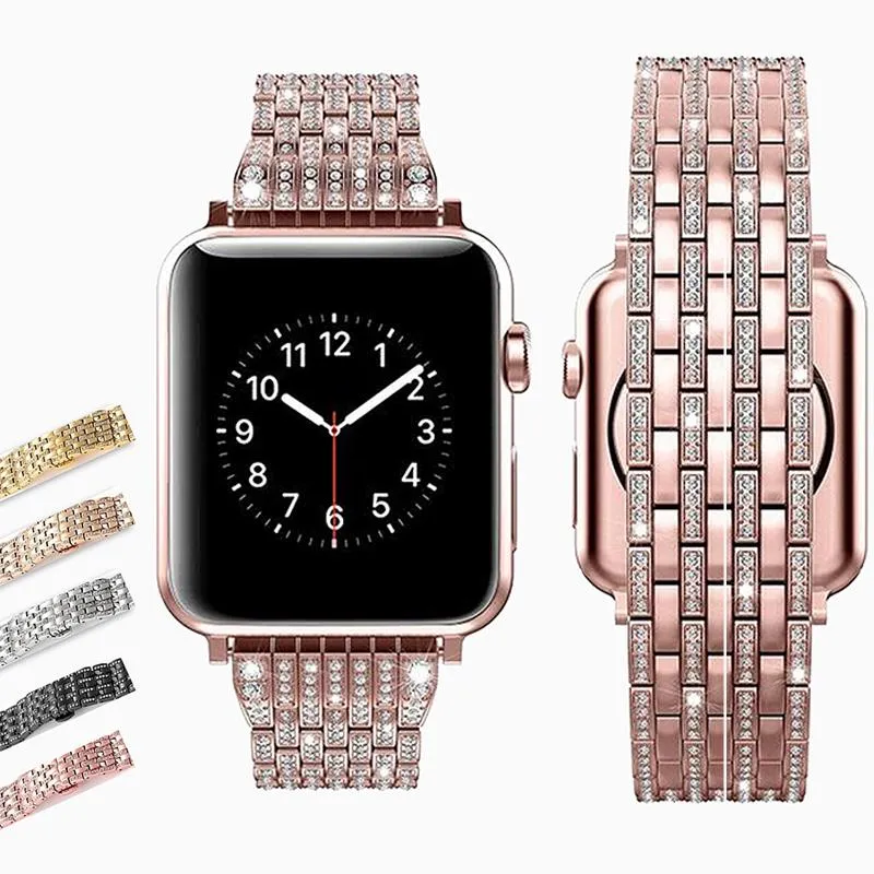 Apple Watchband Women Pave Sparkle Bling Bracelet Watchband Series 7 6