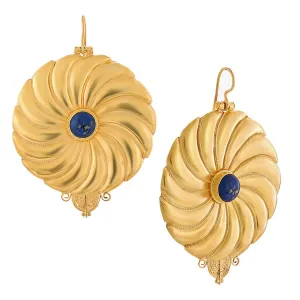 Asante-Sunburst Lapis Lazuli Earrings