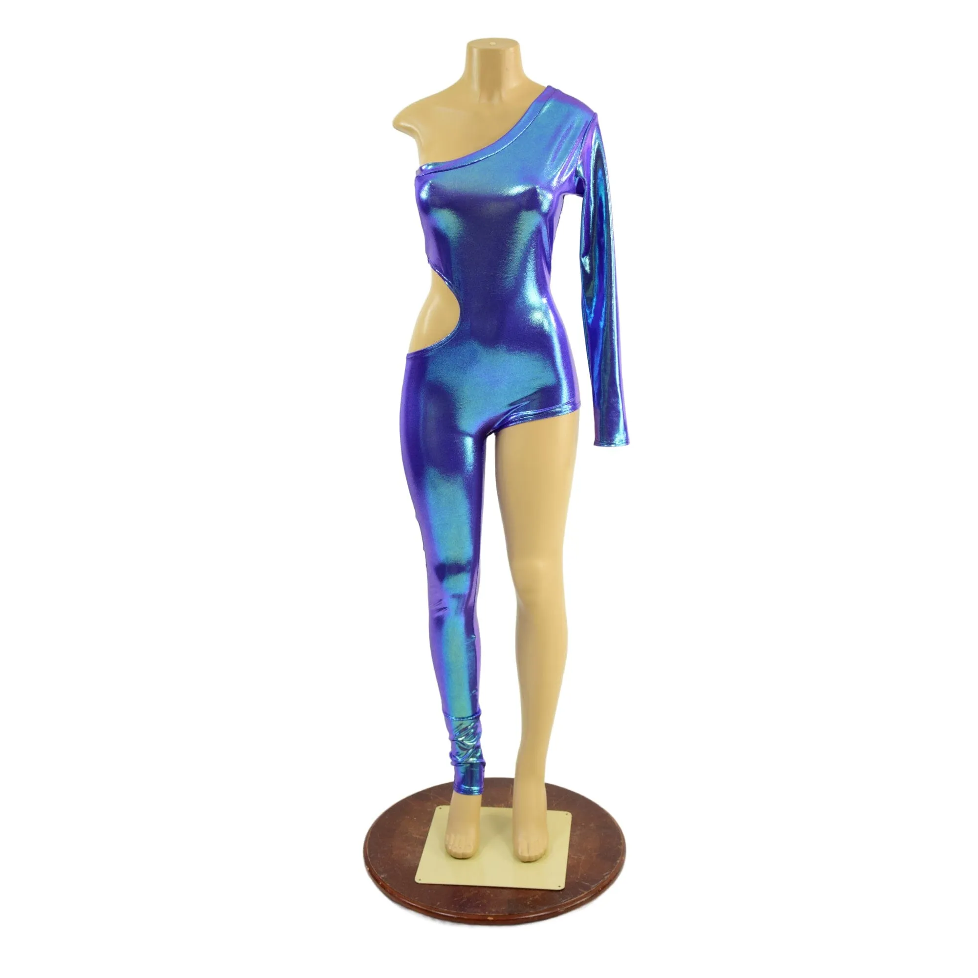 Asymmetrical Catsuit with Cutout and Boy Cut Leg