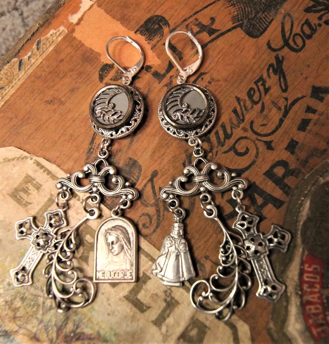 Asymmetrical Edwardian Chandelier Earrings {One of a Kind}