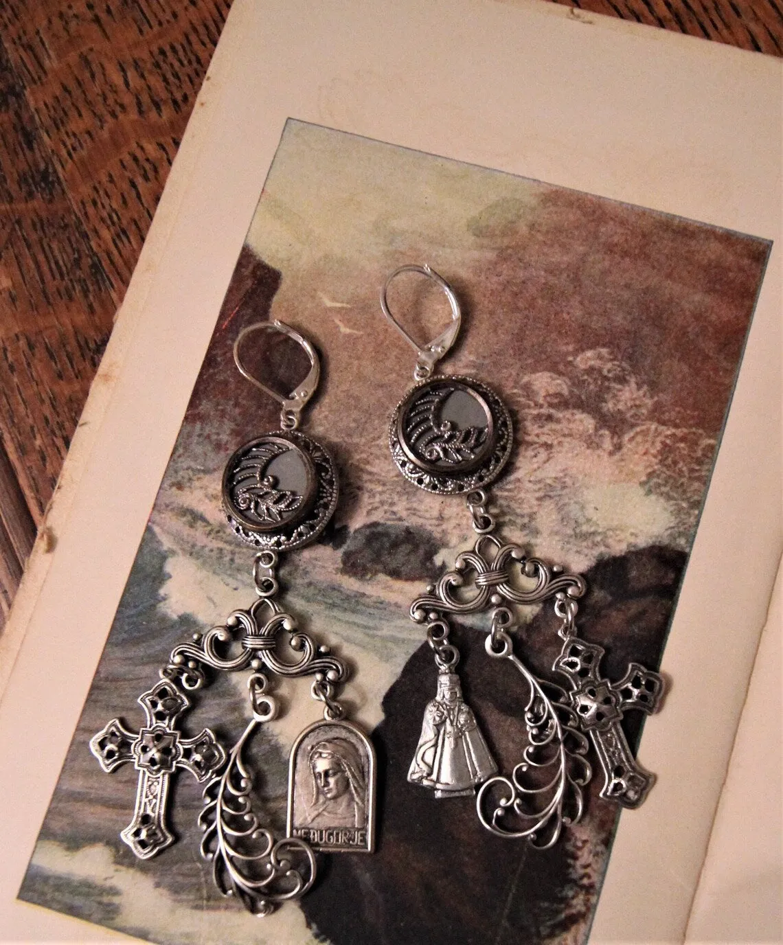 Asymmetrical Edwardian Chandelier Earrings {One of a Kind}