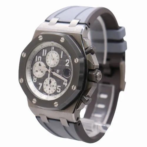 Audemars Piguet Men's Royal Oak Offshore Titanium 42mm Slate Grey "Mega Tapisserie" Chronograph Dial Watch Ref# 26470IO.OO.A006CA.01