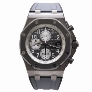 Audemars Piguet Men's Royal Oak Offshore Titanium 42mm Slate Grey "Mega Tapisserie" Chronograph Dial Watch Ref# 26470IO.OO.A006CA.01