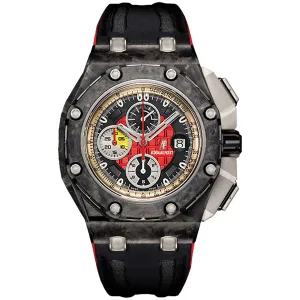 Audemars Piguet Royal Oak Off Shore Grand Prix Titanium 44mm 26290IO.OO.A001VE.01 "Méga Tapisserie" Black and Red Dial, Worn