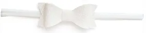 Baby Bling Glitter Bow Tie Skinny Headband-White