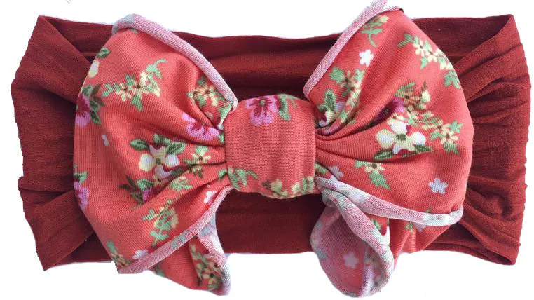 Baby Bling Sienna Floral Jersey Bow Headband