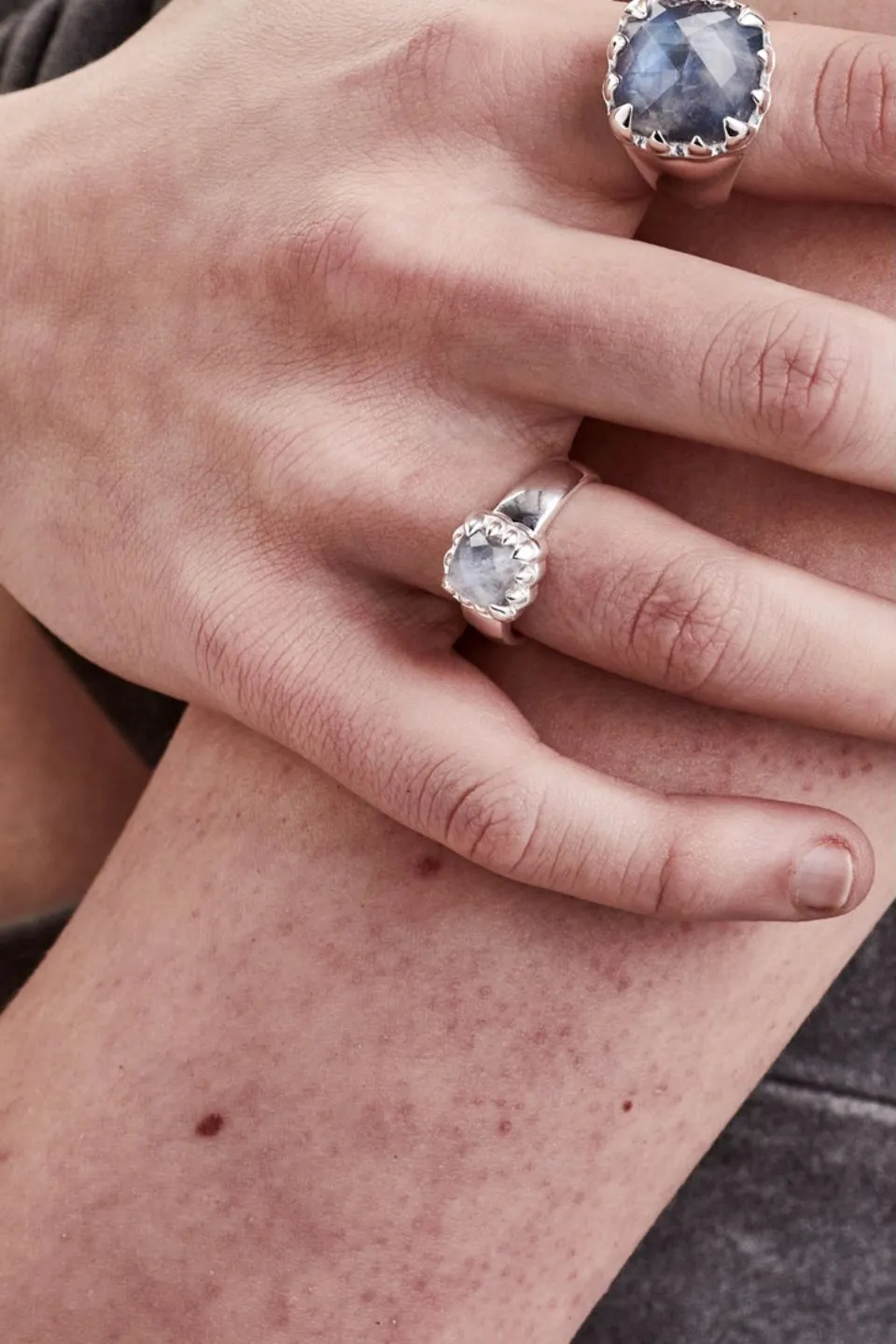 Baby Claw Moonstone Ring