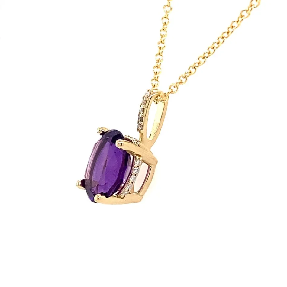 Beeghly & Co. Yellow Gold Amethyst Pendant