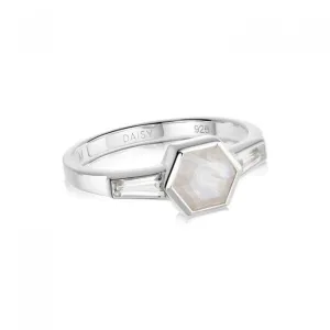 Beloved Moonstone Hexagon Sterling Silver Ring JR06_SLV