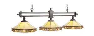 Billiard Light 3 shade Mission Filigree MF-B56