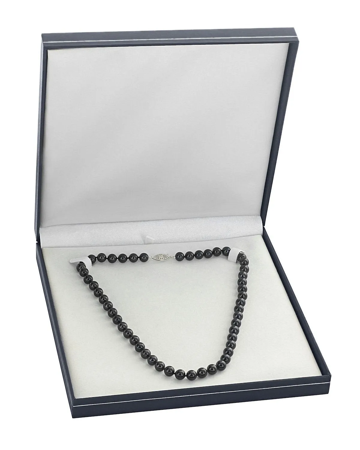 Black Japanese Akoya Pearl Necklace, 8.0-8.5mm - AA  Quality