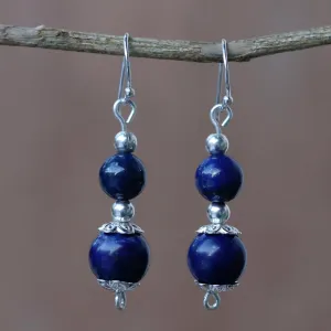 Blue Grandeur Lapis Lazuli Artisan Crafted Earrings with Sterling Silver