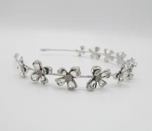 bridal headband glass petal hairband bling hair accessory for women