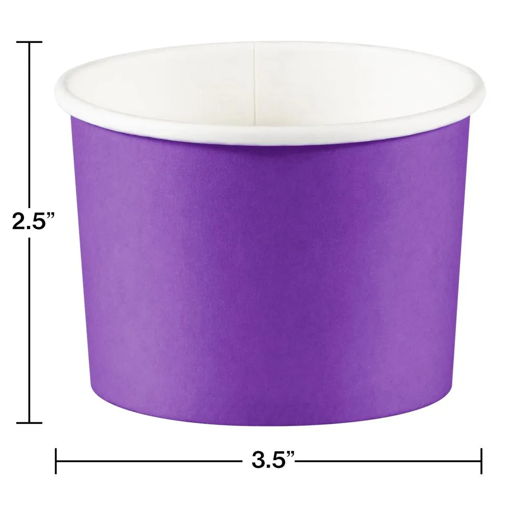 Bulk Pack of 16 Amethyst 8 oz Paper Treat Cups