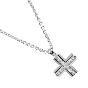 Bvlgari K18 White Gold Greek Cross Necklace