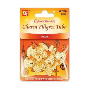 CHARM FILIGREE TUBE 6PCS/PACK (FROG)