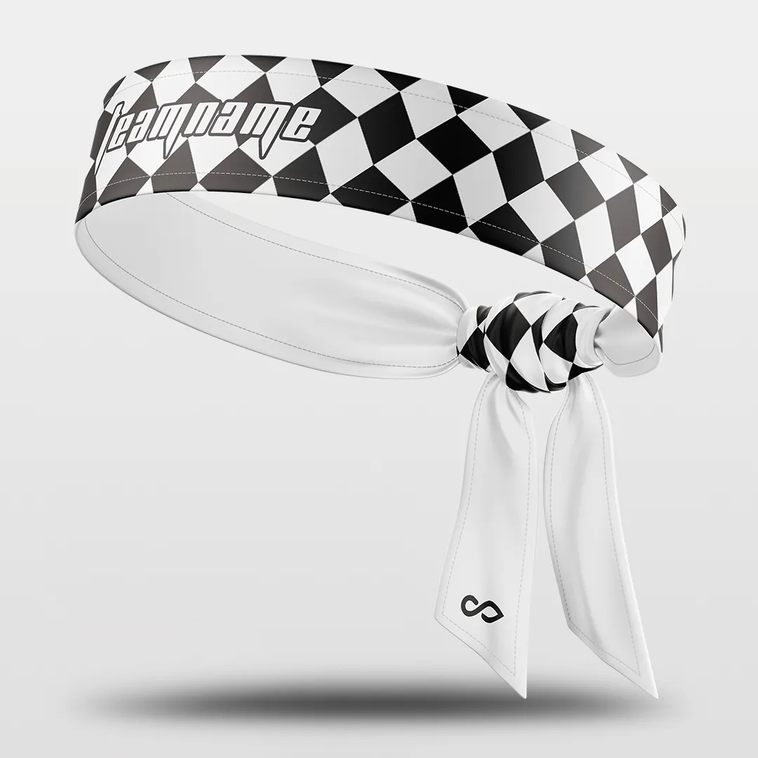 Checkerboard - Customized Sports Sweat-Wicking Tie Headband