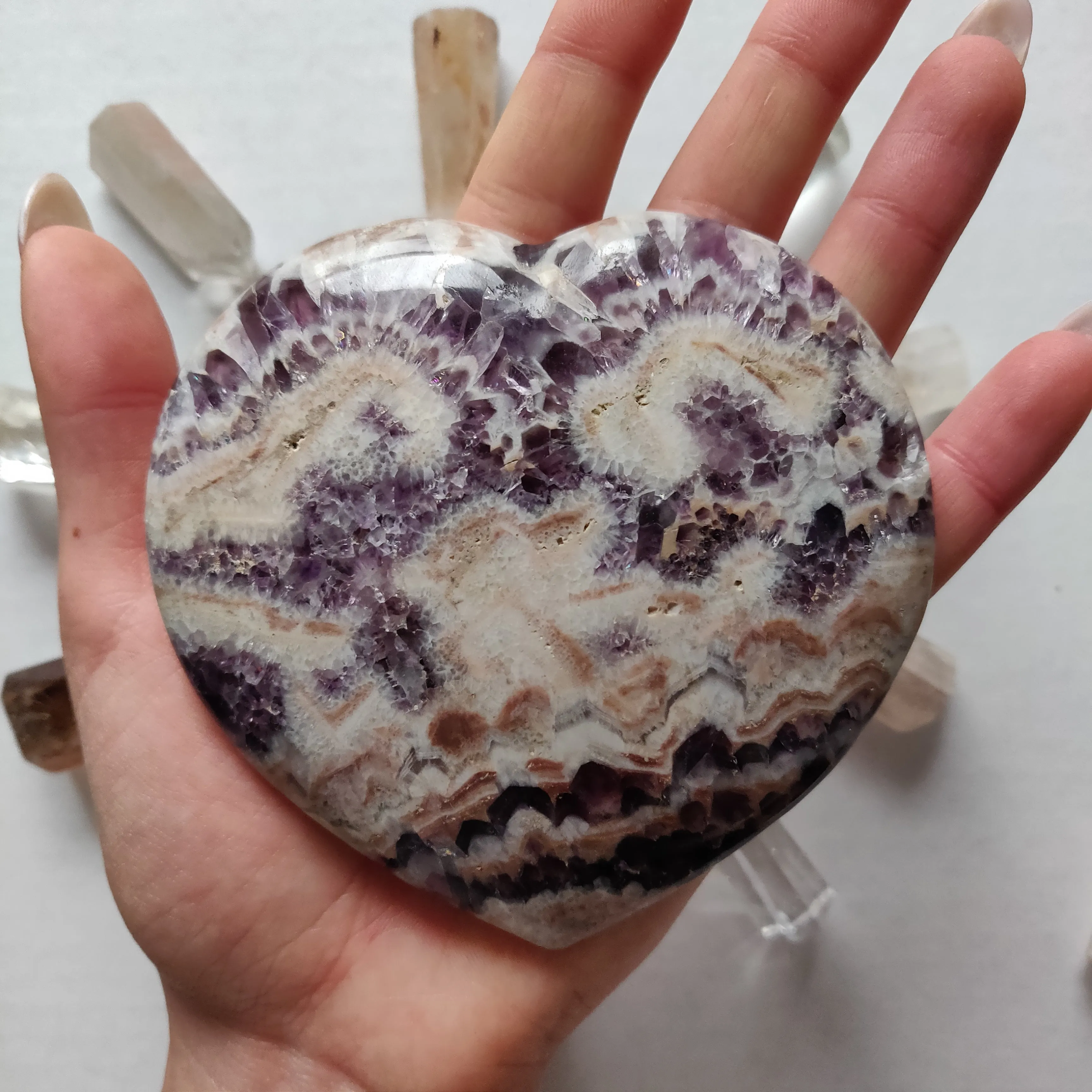 Chevron Amethyst Heart (#9)