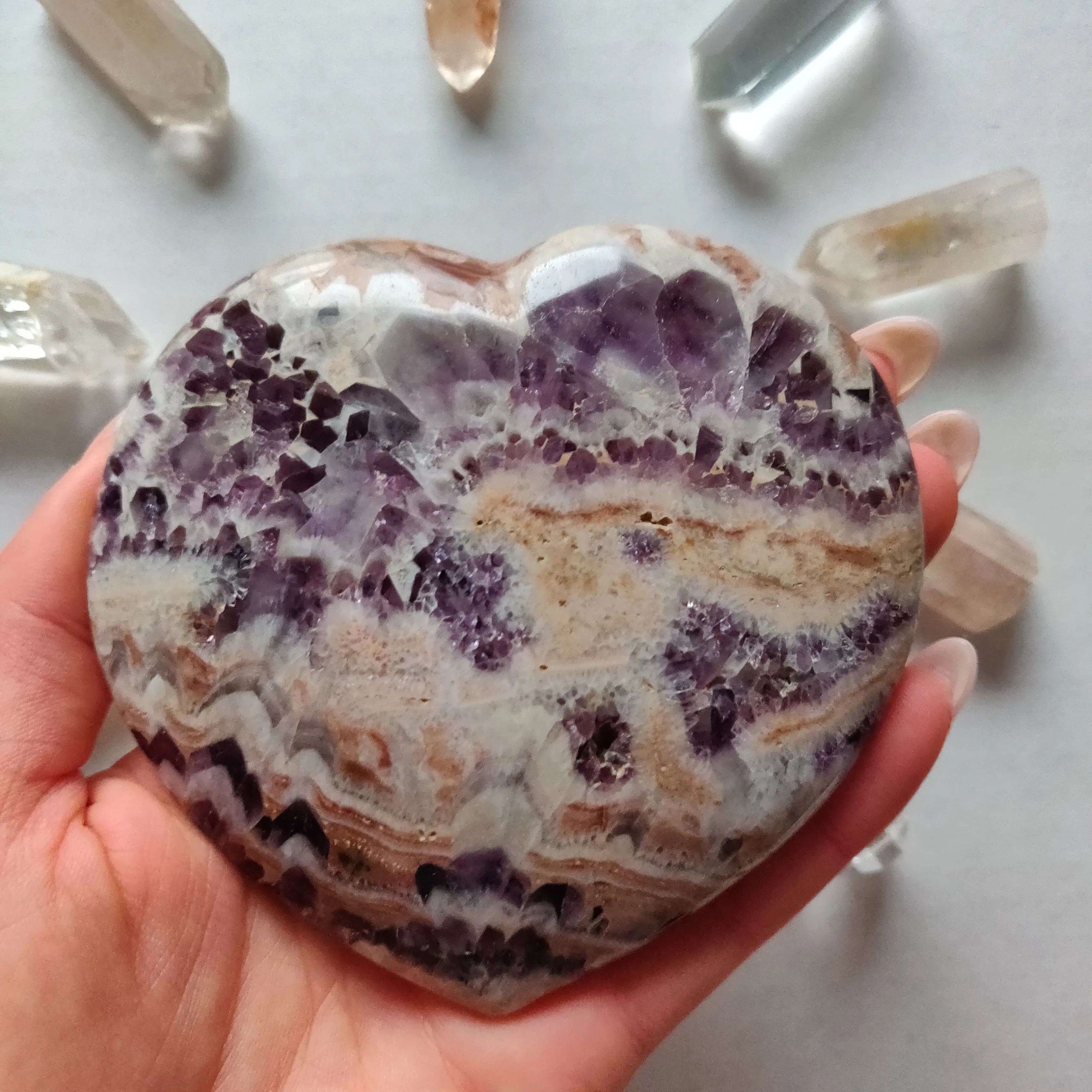 Chevron Amethyst Heart (#9)