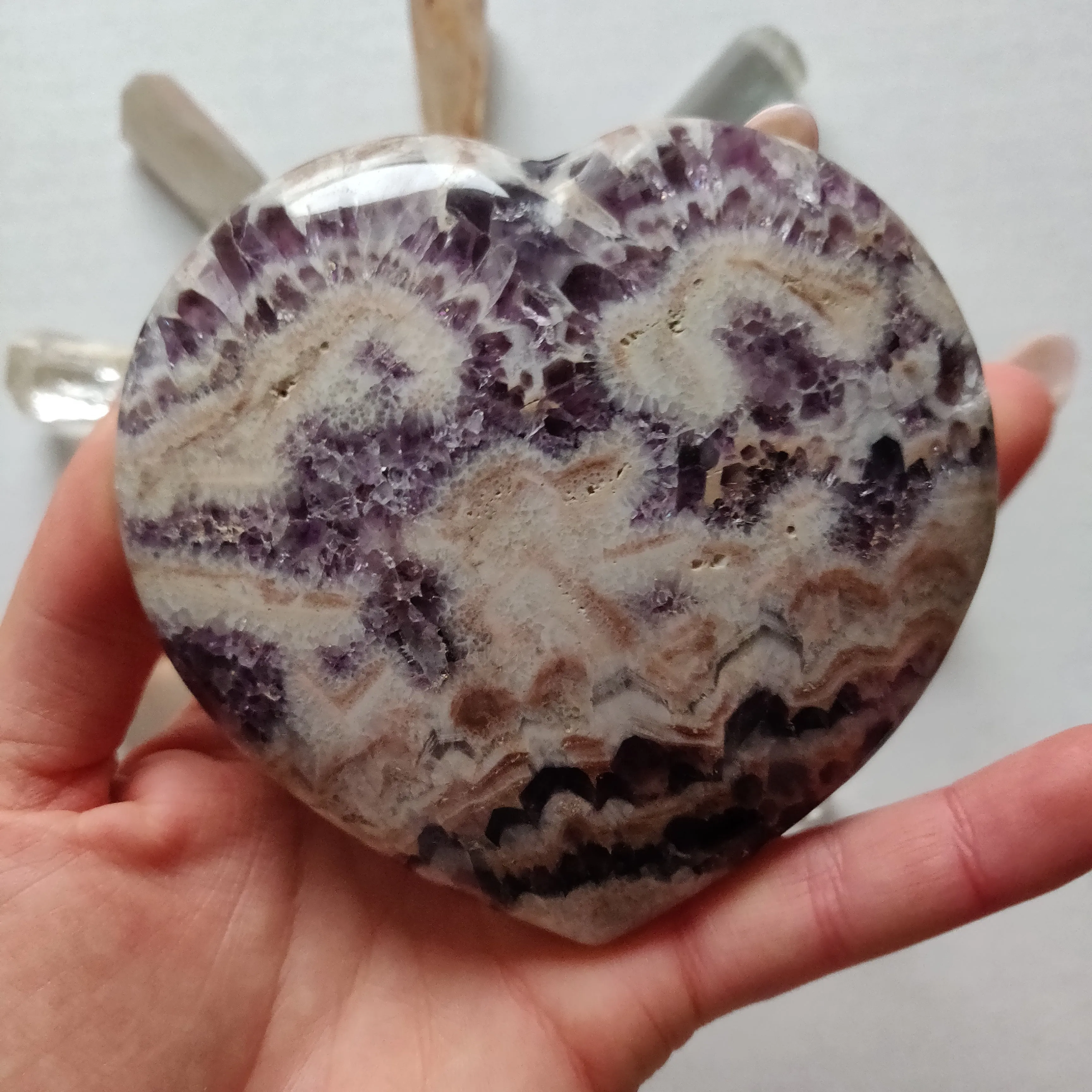 Chevron Amethyst Heart (#9)