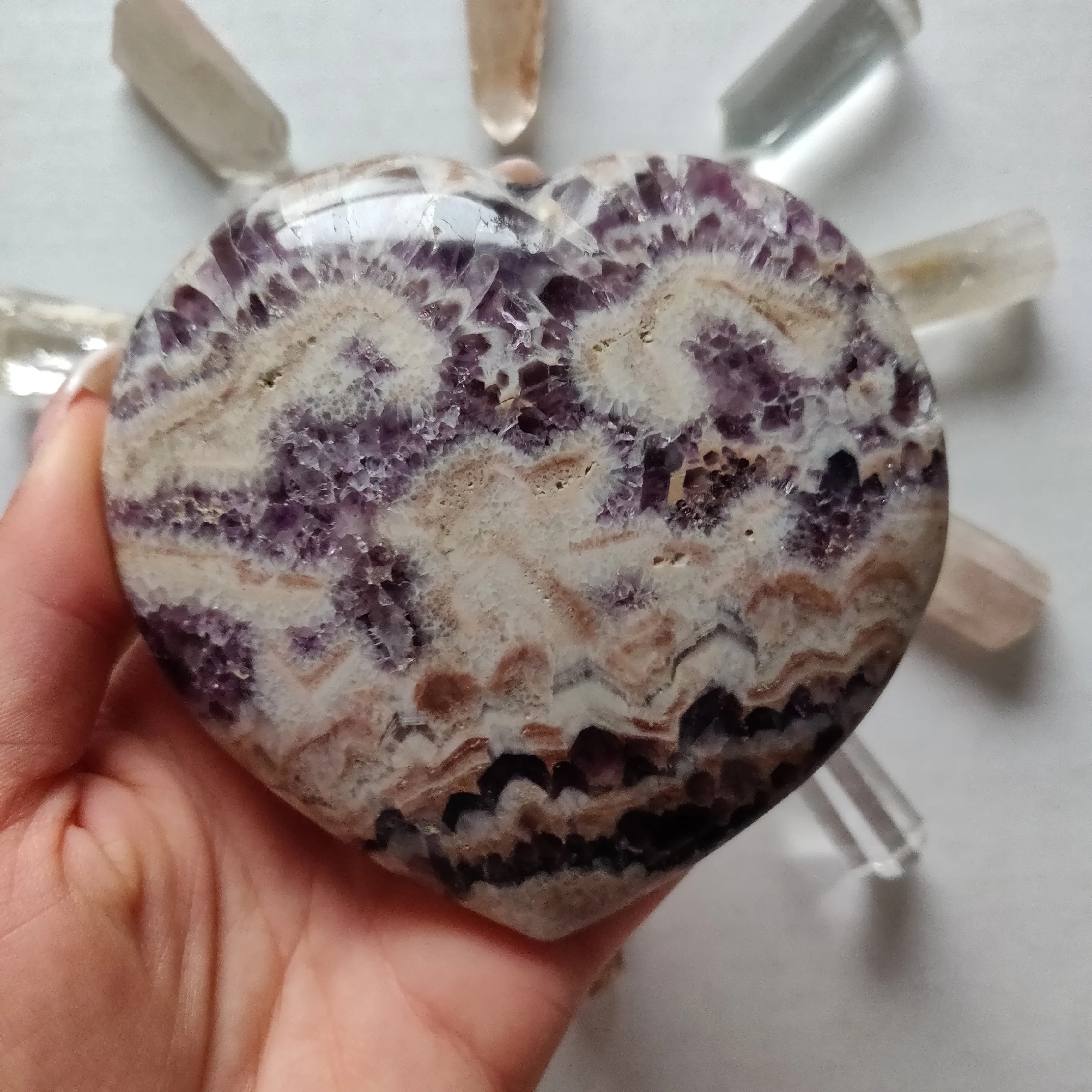 Chevron Amethyst Heart (#9)