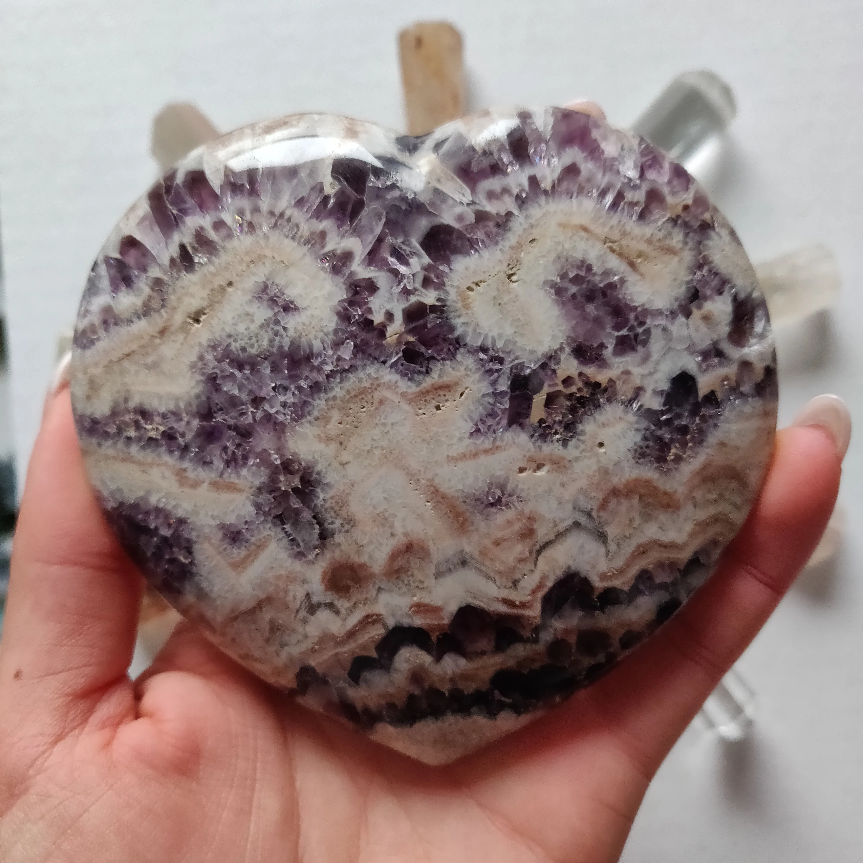 Chevron Amethyst Heart (#9)