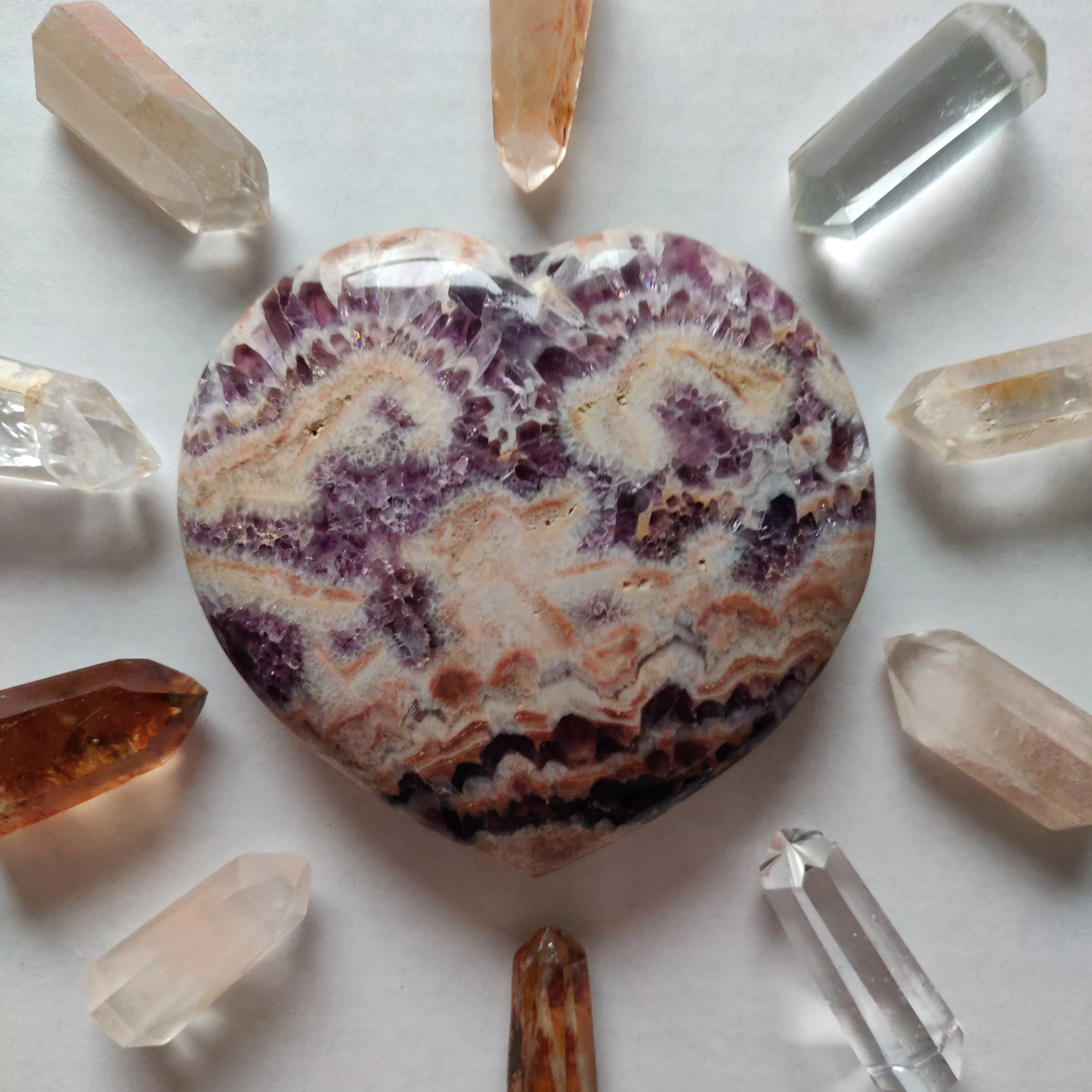 Chevron Amethyst Heart (#9)