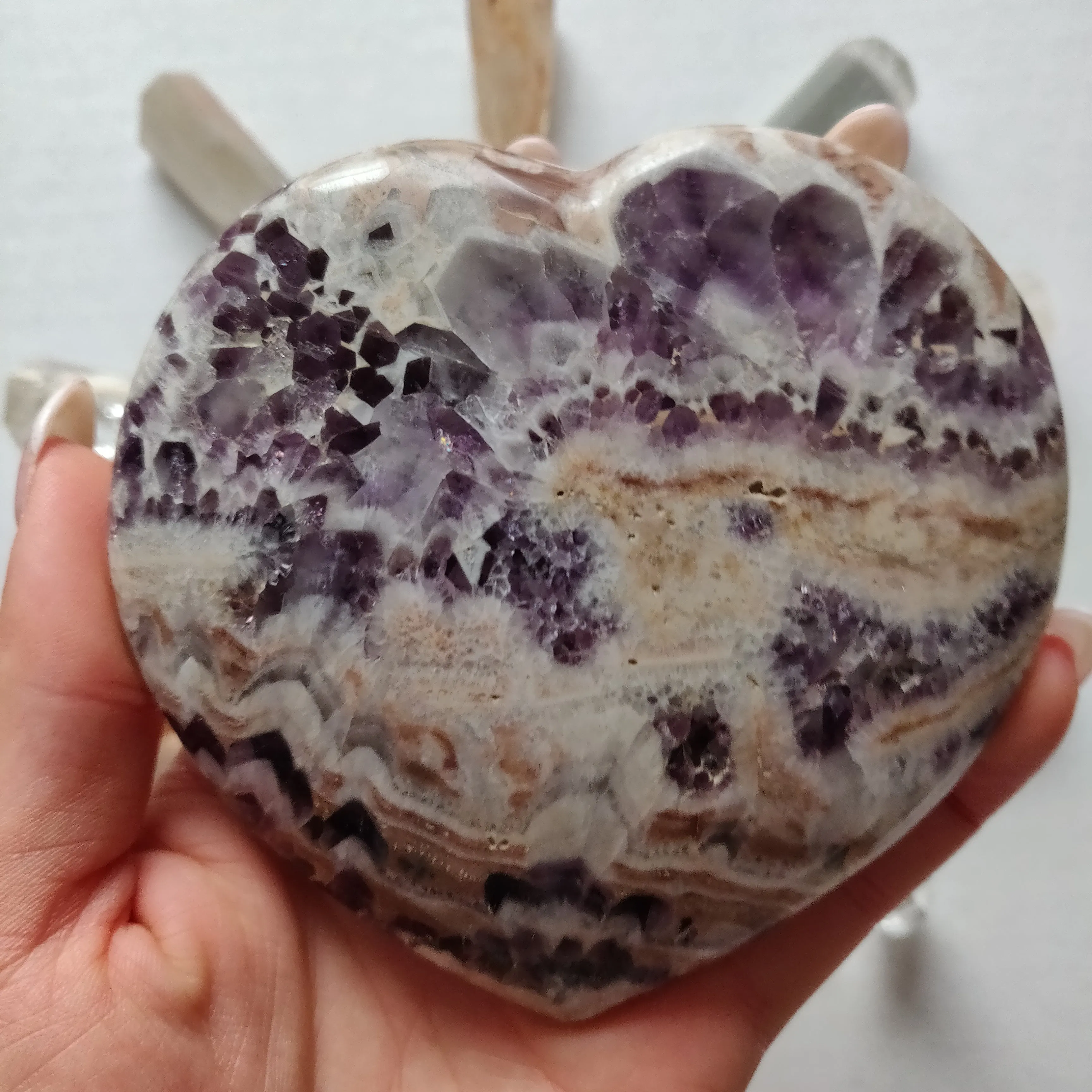 Chevron Amethyst Heart (#9)