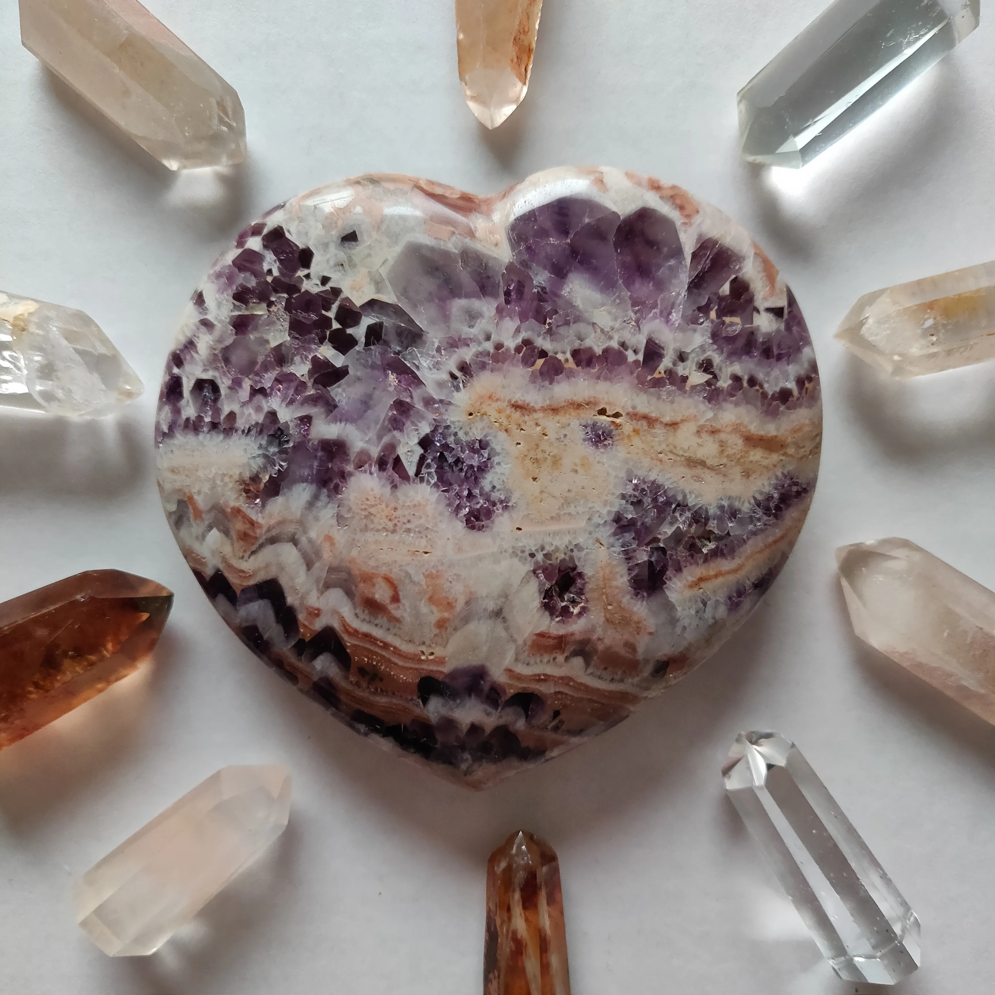 Chevron Amethyst Heart (#9)