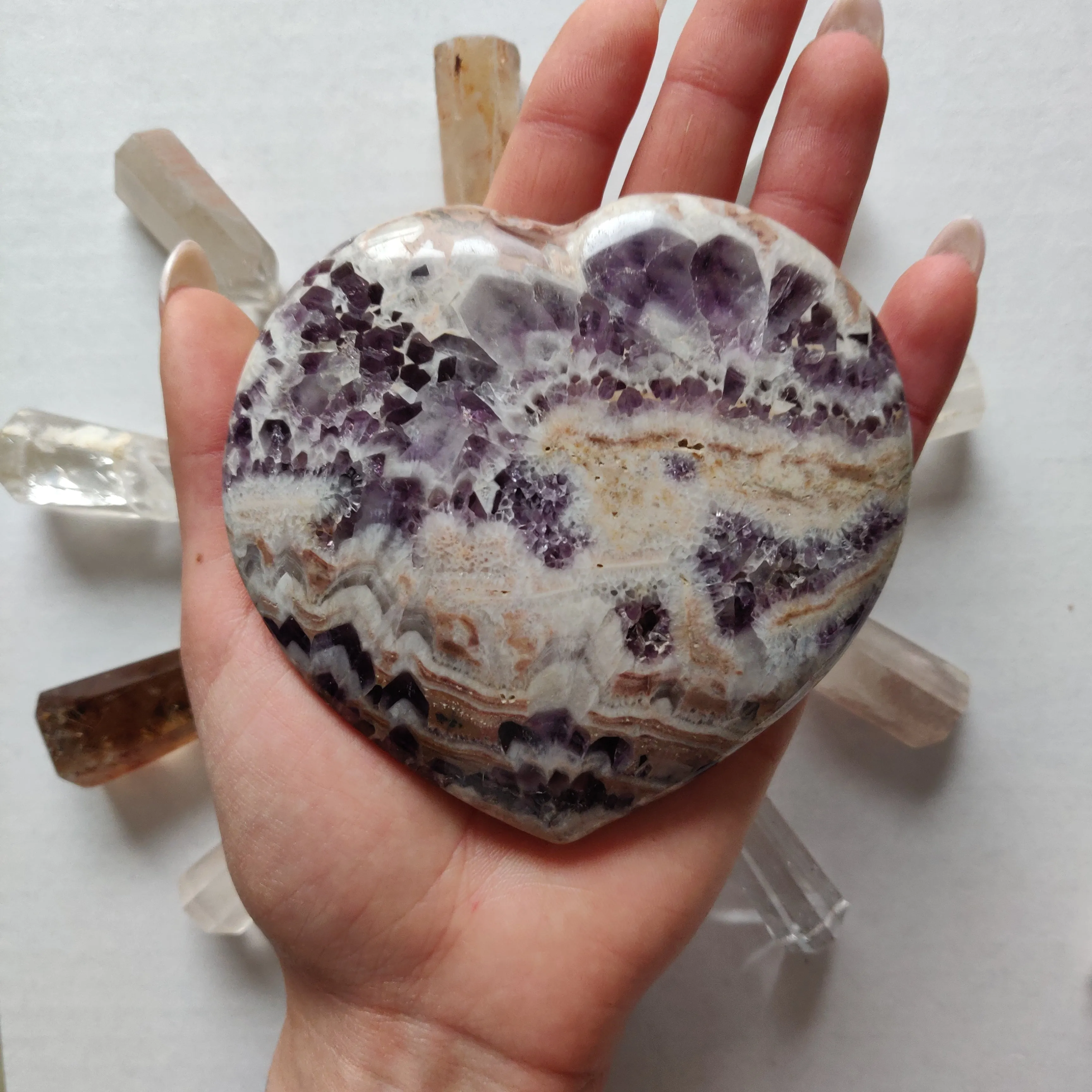 Chevron Amethyst Heart (#9)