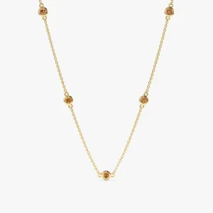 Citrine Station Necklace, Gwen