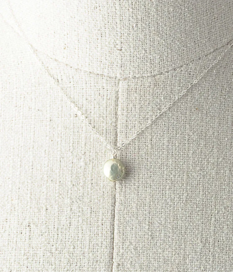 Coin Pearl Necklace (sage)