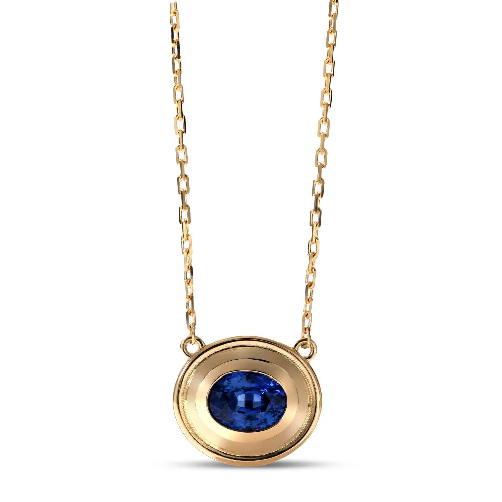 Colosseum Bezel Sapphire Necklace