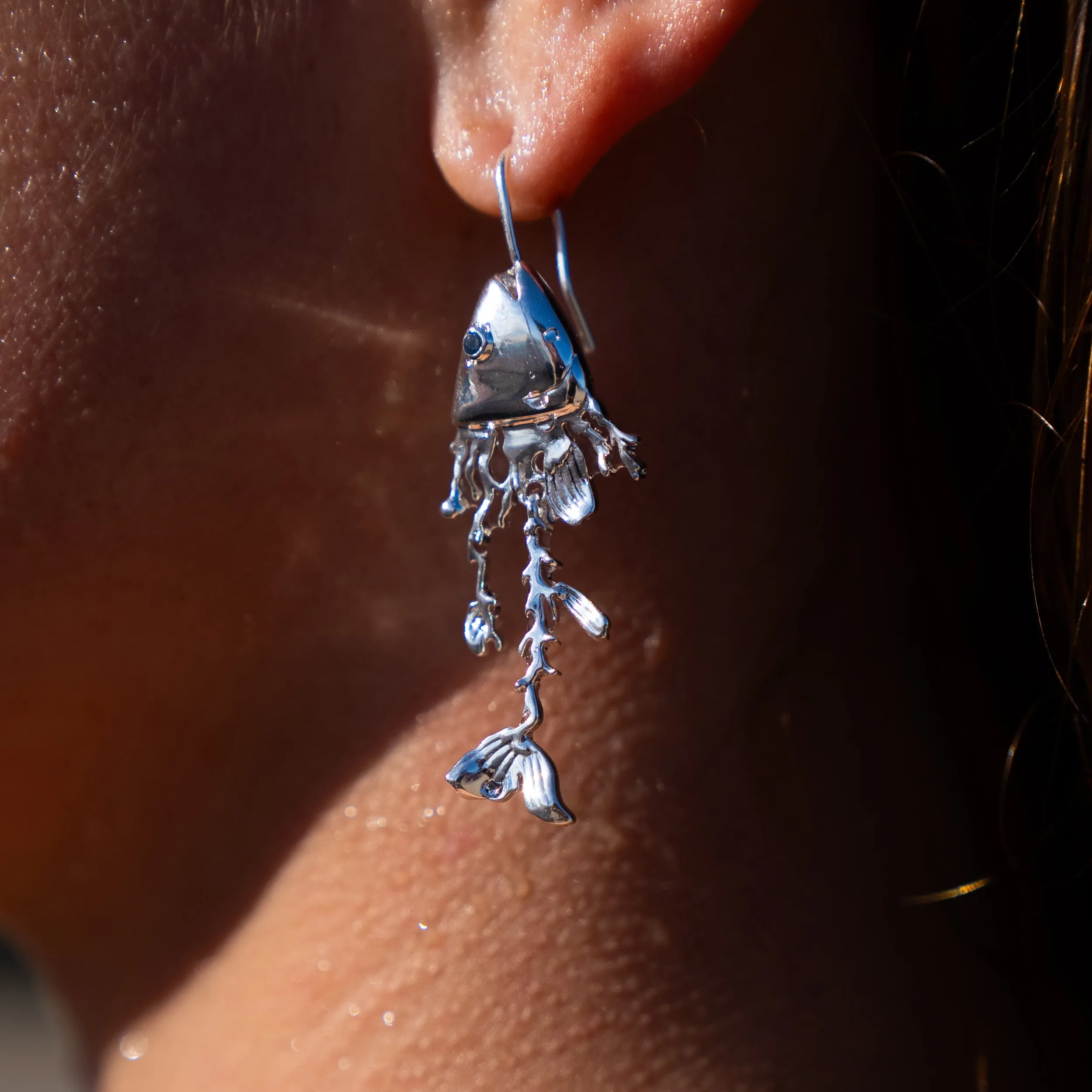 Coral Trout Earrings- Silver