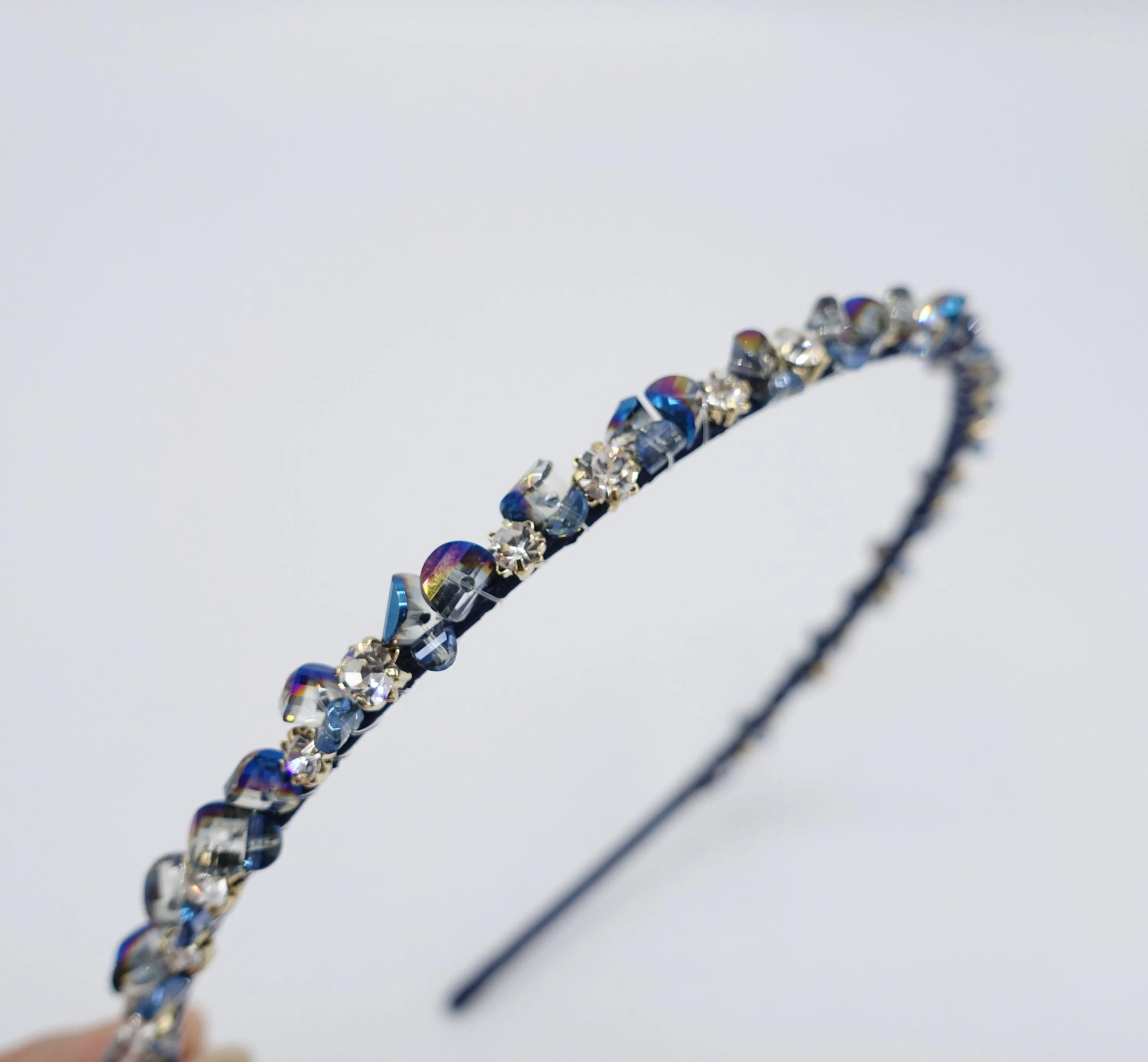 crystal beads rhinestone headband, thin crystal headband, occasion headbands for women airband for women