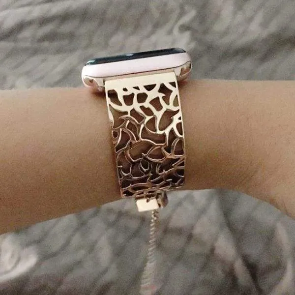 Cuff Rose Gold Stainless Steel Strap Bangle Bracelet Series 7 6 5