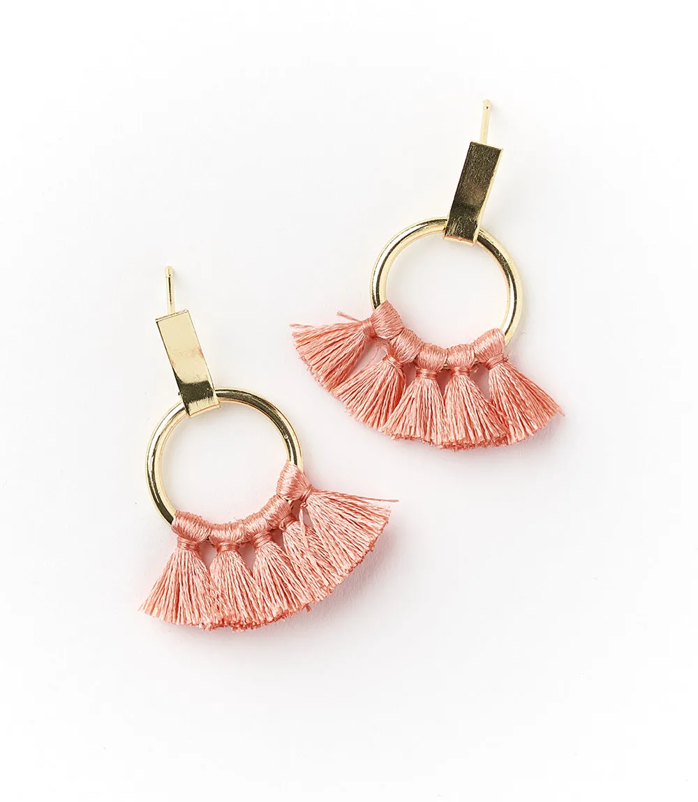 Danu Earrings - Coral Hoop