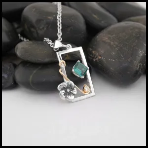 Diamond and Blue Tourmaline Pendant