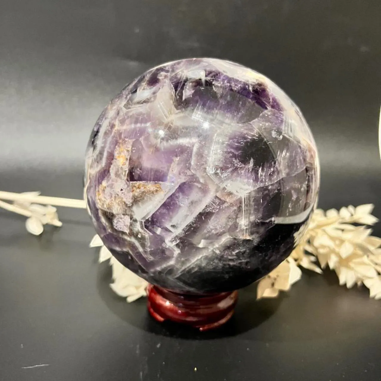 Dream Amethyst Chevron Amethyst Crystal Sphere Metaphysical, Crystals, Healing, Stone Sphere