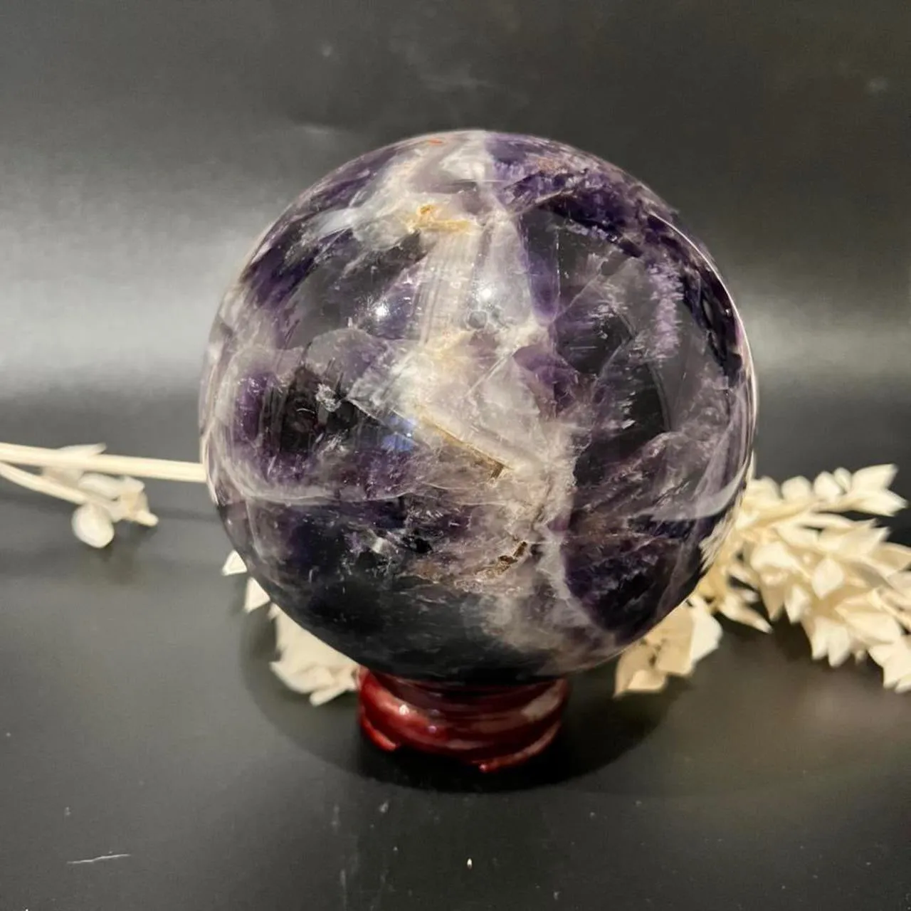 Dream Amethyst Chevron Amethyst Crystal Sphere Metaphysical, Crystals, Healing, Stone Sphere