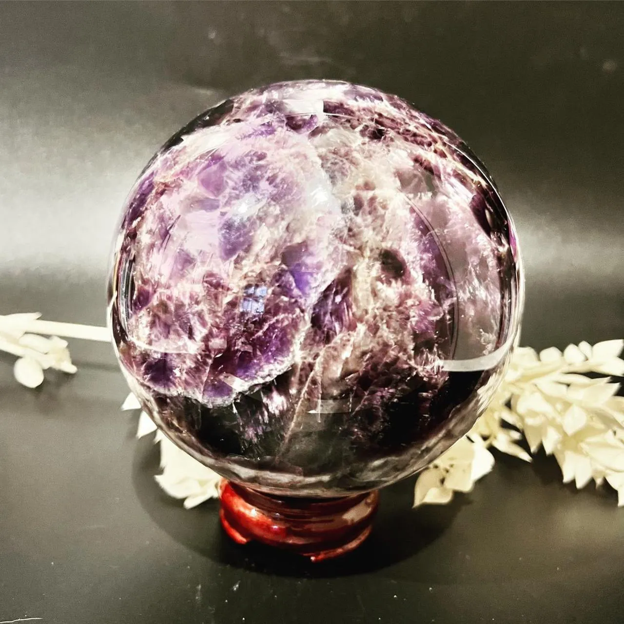 Dream Amethyst Chevron Amethyst Crystal Sphere Metaphysical, Crystals, Healing, Stone Sphere