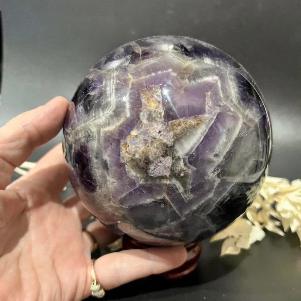 Dream Amethyst Chevron Amethyst Crystal Sphere Metaphysical, Crystals, Healing, Stone Sphere