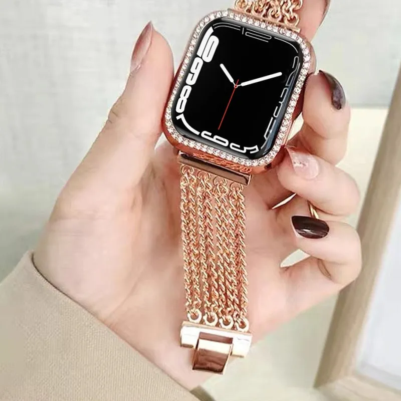 Dress Bracelet for Apple Watch Band Series 8 High Quality Metal Strap