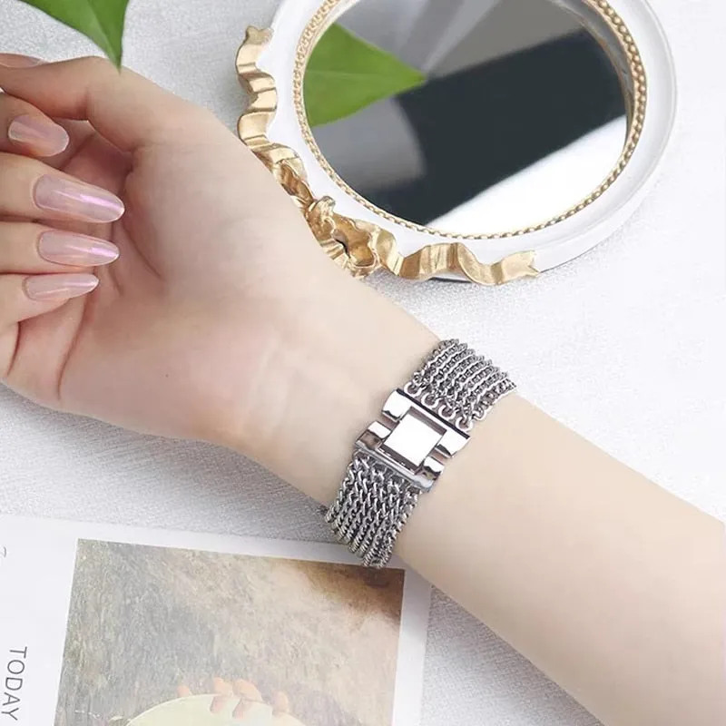 Dress Bracelet for Apple Watch Band Series 8 High Quality Metal Strap