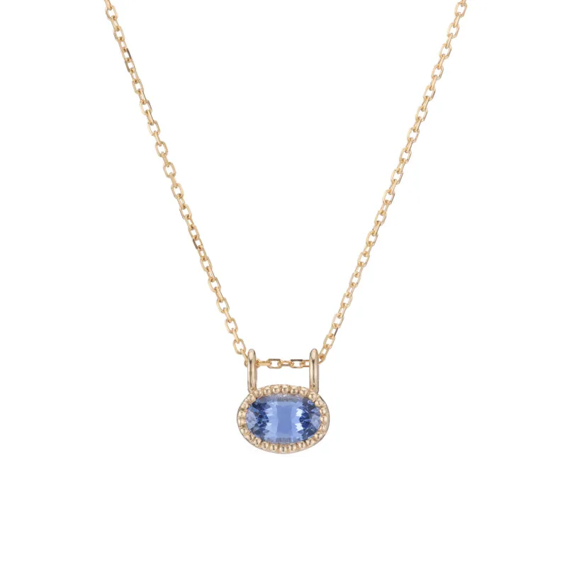 East West Blue Sapphire Necklace (ready to ship option)*