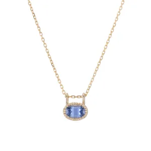 East West Blue Sapphire Necklace (ready to ship option)*