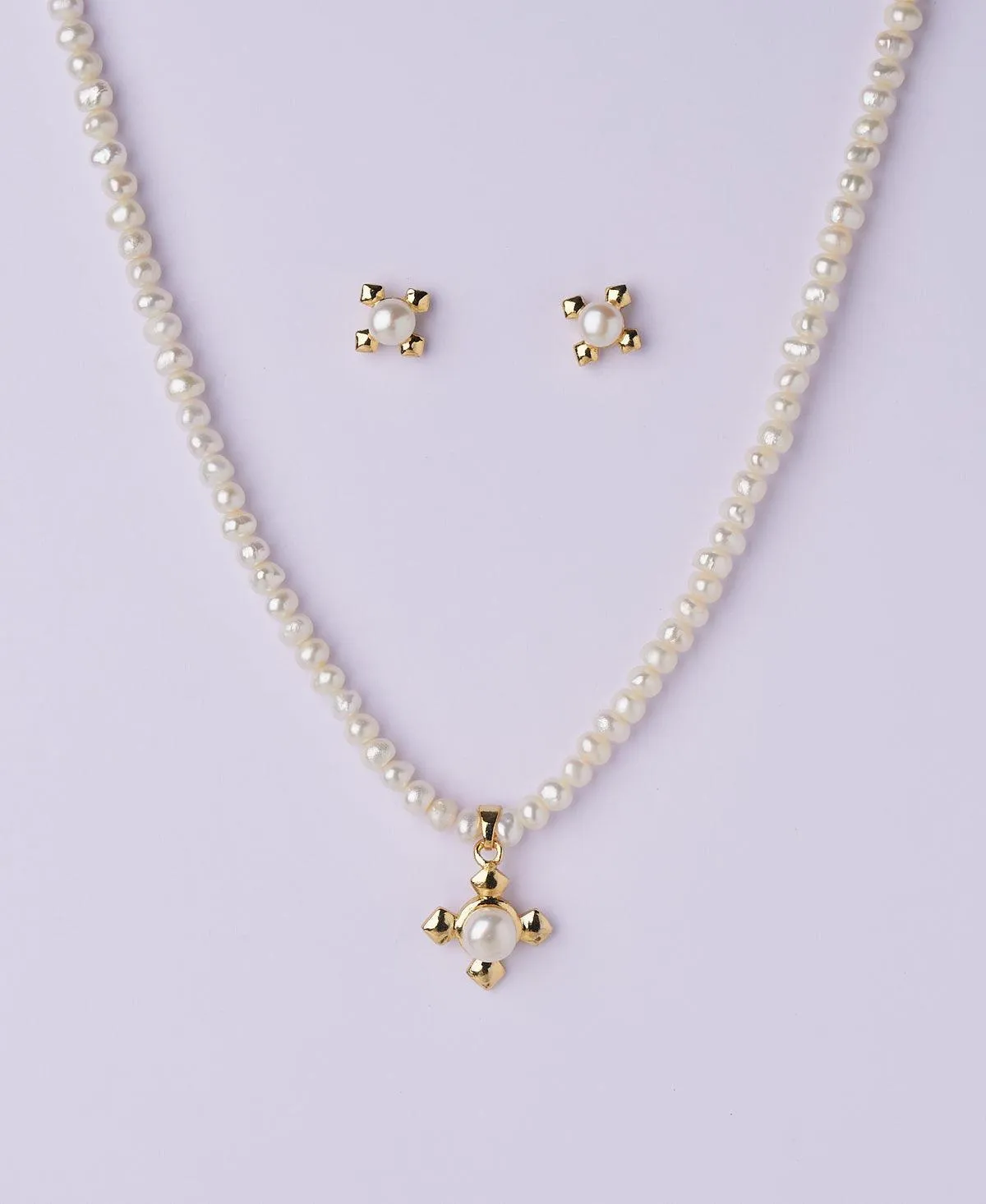 Elegant Real Pearl Necklace Set