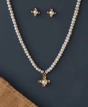 Elegant Real Pearl Necklace Set