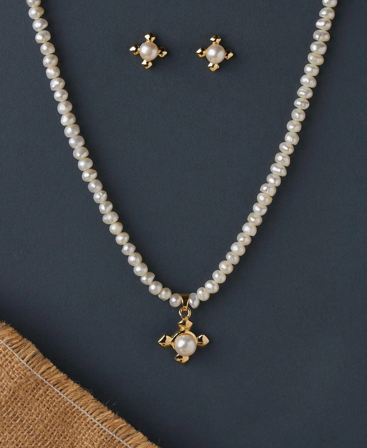 Elegant Real Pearl Necklace Set